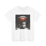 Custom T-Shirt - Alien Abduction Cat Tee - Unisex Cotton Fun Wear by Mynameispod