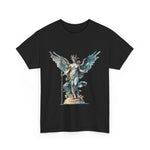 Artistic angel graphic tee in black, perfect for art lovers and casual wear. Custom t-shirt by My Name Is POD.