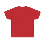 Back view of a vibrant red unisex t-shirt, showcasing casual style and comfort. Custom t-shirt by My Name Is POD.