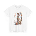 Bohemian Goddess Unisex Tee, artistic graphic tee design on white fabric, perfect for summer style, My Name Is POD