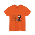 Custom T-Shirt - Feline Fine Tee: Humor for Cat Lovers! by Mynameispod