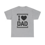 Custom T-Shirt - I Love Dad Tee - Perfect Gift for Father's Day, Dad's Birthday, Family Gatherings, Casual Wear, Gift for New Dads by Mynameispod