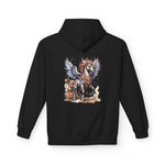 Custom Hoodie - Magical Winged Horse Fleece Hoodie, Unisex Hoodie, Cozy Sweatshirt, Fantasy Apparel, Gift for Animal Lovers, Unique Design by Mynameispod