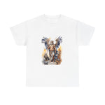 Custom T-Shirt - Mythical Guardian Unisex Heavy Cotton Tee, Graphic Tee, Angel Design Shirt, Fantasy Apparel, Gifts for Him/Her, Casual Wear by Mynameispod