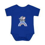 Custom Kids clothes - Rainbow Elephant Infant Bodysuit Delight by Mynameispod