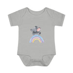 Custom Kids clothes - Rainbow Elephant Infant Bodysuit Delight by Mynameispod