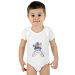 Custom Kids clothes - Rainbow Elephant Infant Bodysuit Delight by Mynameispod