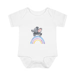 Custom Kids clothes - Rainbow Elephant Infant Bodysuit Delight by Mynameispod