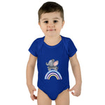 Custom Kids clothes - Rainbow Elephant Infant Bodysuit Delight by Mynameispod