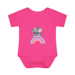 Custom Kids clothes - Rainbow Elephant Infant Bodysuit Delight by Mynameispod