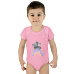 Custom Kids clothes - Rainbow Elephant Infant Bodysuit Delight by Mynameispod