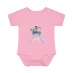 Custom Kids clothes - Rainbow Elephant Infant Bodysuit Delight by Mynameispod
