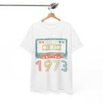 Custom T-Shirt - Retro 1973 Cassette Tee - Unisex Heavy Cotton by Mynameispod