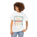 Custom T-Shirt - Retro 1973 Cassette Tee - Unisex Heavy Cotton by Mynameispod