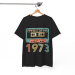 Custom T-Shirt - Retro 1973 Cassette Tee - Unisex Heavy Cotton by Mynameispod
