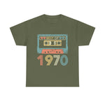 Custom T-Shirt - Retro Cassette 70s Unisex Cotton Tee by Mynameispod