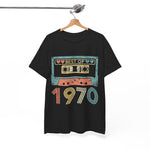 Custom T-Shirt - Retro Cassette 70s Unisex Cotton Tee by Mynameispod