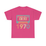 Custom T-Shirt - Retro Cassette 70s Unisex Cotton Tee by Mynameispod