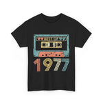 Custom T-Shirt - Retro Vibes 77 Cassette Tee - Unisex Cotton Classic by Mynameispod