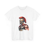 Warrior Spirit Tee featuring Spartan design on unisex cotton shirt, perfect for casual wear. My Name Is POD.