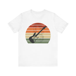 Vintage Guitar Sunset Unisex Tee, Music Lover Gift, Retro Style Shirt, Perfect for Concerts, Casual Wear, Birthday Present