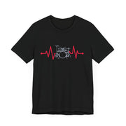 Drum Beat Heartbeat Tee - Music Lover Shirt, Band Merchandise, Gift for Drummers, Festival Apparel, Unisex Music T-Shirt