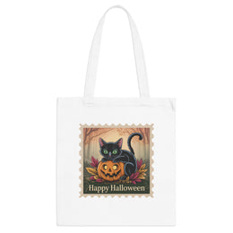 Halloween Cat Tote Bag, Trick or Treat Bag, Fall Tote, Eco-Friendly Shopping Bag, Cat Lover Gift, Spooky Season Accessory