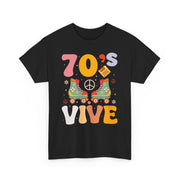 Retro 70's Graphic Tee, Vintage Style Cotton T-Shirt, Peace and Love Shirt, Perfect for Festivals and Casual Wear
