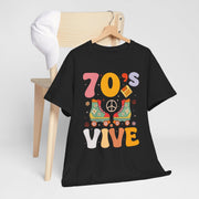 Retro 70's Graphic Tee, Vintage Style Cotton T-Shirt, Peace and Love Shirt, Perfect for Festivals and Casual Wear