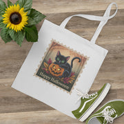 Halloween Cat Tote Bag, Trick or Treat Bag, Fall Tote, Eco-Friendly Shopping Bag, Cat Lover Gift, Spooky Season Accessory