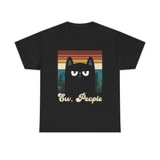 Retro Cat Graphic Tee, Fun T-Shirt for Cat Lovers, Gift for Birthdays, Pet Owners, Unisex Heavy Cotton Shirt