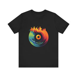 Vibrant Vinyl Record Tee, Colorful Music Shirt, Graphic T-Shirt, Unisex Casual Wear, Festival Outfit, Gift for Music Lovers