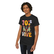 Retro 70's Graphic Tee, Vintage Style Cotton T-Shirt, Peace and Love Shirt, Perfect for Festivals and Casual Wear