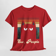 Retro Cat Graphic Tee, Fun T-Shirt for Cat Lovers, Gift for Birthdays, Pet Owners, Unisex Heavy Cotton Shirt