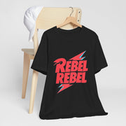 Rebel Rebel Tee, Graphic T-Shirt, Casual Wear, Gifts for Music Lovers, Unisex Shirt for Festivals, Birthday Gift Idea