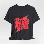Rebel Rebel Tee, Graphic T-Shirt, Casual Wear, Gifts for Music Lovers, Unisex Shirt for Festivals, Birthday Gift Idea