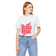 Rebel Rebel Tee, Graphic T-Shirt, Casual Wear, Gifts for Music Lovers, Unisex Shirt for Festivals, Birthday Gift Idea