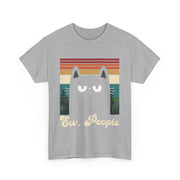 Retro Cat Graphic Tee, Fun T-Shirt for Cat Lovers, Gift for Birthdays, Pet Owners, Unisex Heavy Cotton Shirt