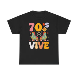 Retro 70's Graphic Tee, Vintage Style Cotton T-Shirt, Peace and Love Shirt, Perfect for Festivals and Casual Wear