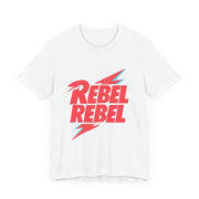 Rebel Rebel Tee, Graphic T-Shirt, Casual Wear, Gifts for Music Lovers, Unisex Shirt for Festivals, Birthday Gift Idea