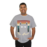 Retro Cat Graphic Tee, Fun T-Shirt for Cat Lovers, Gift for Birthdays, Pet Owners, Unisex Heavy Cotton Shirt
