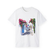 Charming Floral Scene Tee, Summer Vibes Shirt, Gift for Travel Lovers, Casual Cotton Top, Relaxed Fit T-Shirt