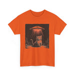 Custom T-Shirt - Alien Abduction Cat Tee - Unisex Cotton Fun Wear by Mynameispod