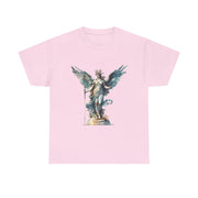 Artistic angel graphic tee on pink cotton, perfect for casual wear and art lovers. Custom t-shirt by My Name Is POD.