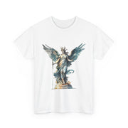Artistic angel graphic tee on a white shirt, perfect for art lovers. Custom t-shirt, graphic tee, My Name Is POD.