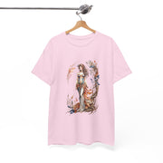 Bohemian Goddess Unisex Tee in pink with artistic design; perfect for casual wear or festivals. My Name Is POD