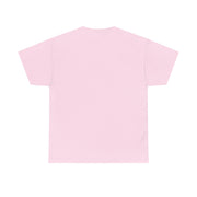 Back view of a pink unisex tee, perfect for casual wear and summer style. Custom t-shirt by My Name Is POD.