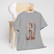 Bohemian Goddess Unisex Tee on a wooden chair, showcasing vibrant graphic design. My Name Is POD