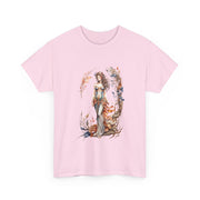 Bohemian Goddess Unisex Tee in pink with artistic design, perfect for summer and festivals. My Name Is POD