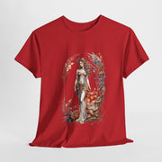 Bohemian Goddess graphic tee in red, perfect for casual wear and summer style. My Name Is POD